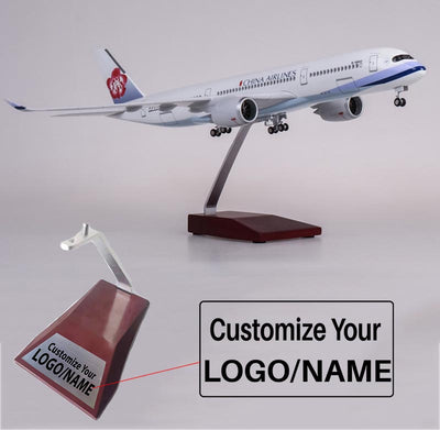 Side view of China Airlines Airbus A350 Airplane Model (1/142 Scale) aviation LED model airplane in diecast metal with LED li.