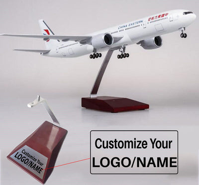 Side view of China Eastern Boeing 777 Airplane Model (1/157 Scale) aviation LED model airplane in diecast metal with LED ligh.