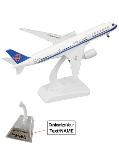 Side view of China Southern Airlines Airbus A350 Airplane Model (16CM) aviation 16-18cm scale model aircraft in diecast metal.