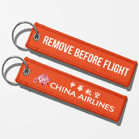 Thumbnail for China Airlines Crew & Staff Tag Key Chains - Orange - Remove Before Flight