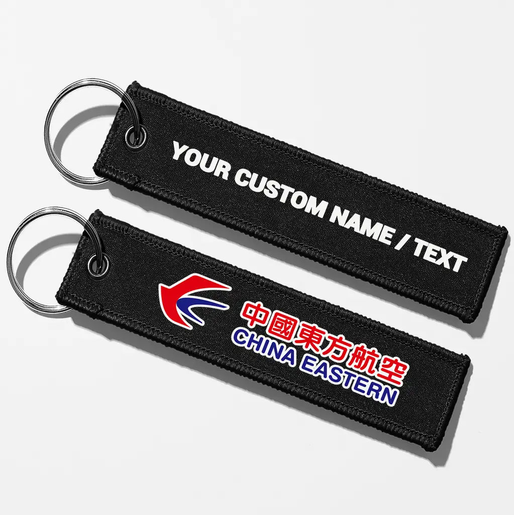 China Eastern Airlines Crew & Staff Tag Key Chains - Black - Personalized