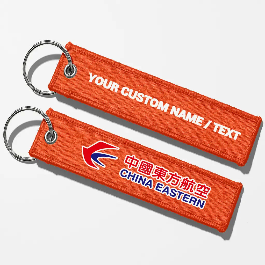 China Eastern Airlines Crew & Staff Tag Key Chains - Orange - Personalized