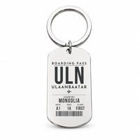 Thumbnail for Chinggis Khaan International Airport ULN — Ulaanbaatar - Key Chain - Boarding Pass Style - Silver