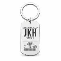 Thumbnail for Chios Island National Airport JKH - Key Chain - Boarding Pass Style - Silver