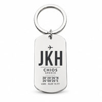 Thumbnail for Chios Island National Airport JKH - Key Chain - Original Design - Silver