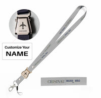Thumbnail for Chisinau City Series seat belt lanyard - light gray with name