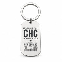 Thumbnail for Christchurch Airport CHC - Key Chain - Boarding Pass Style - Silver