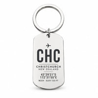 Thumbnail for Christchurch Airport CHC - Key Chain - Original Design - Silver