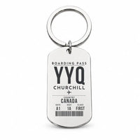 Thumbnail for Churchill Airport YYQ - Key Chain - Boarding Pass Style - Silver