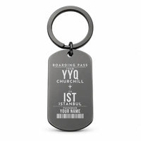 Thumbnail for Churchill Airport YYQ - Key Chain - Customizable Boarding Pass - Black