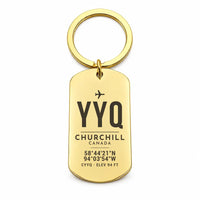 Thumbnail for Churchill Airport YYQ - Key Chain - Original Design - Gold