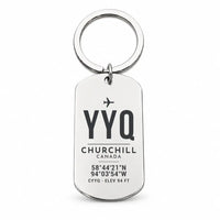 Thumbnail for Churchill Airport YYQ - Key Chain - Original Design - Silver