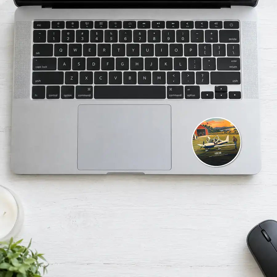 Cirrus SR20 - 3D - Circle Sticker - Laptop