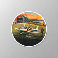 Thumbnail for Cirrus SR20 - 3D + Name - Circle Sticker - Close-up