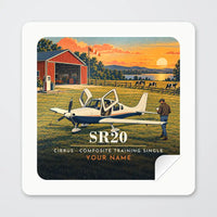 Thumbnail for Cirrus SR20 - 3D + Name - Square Sticker - Peel