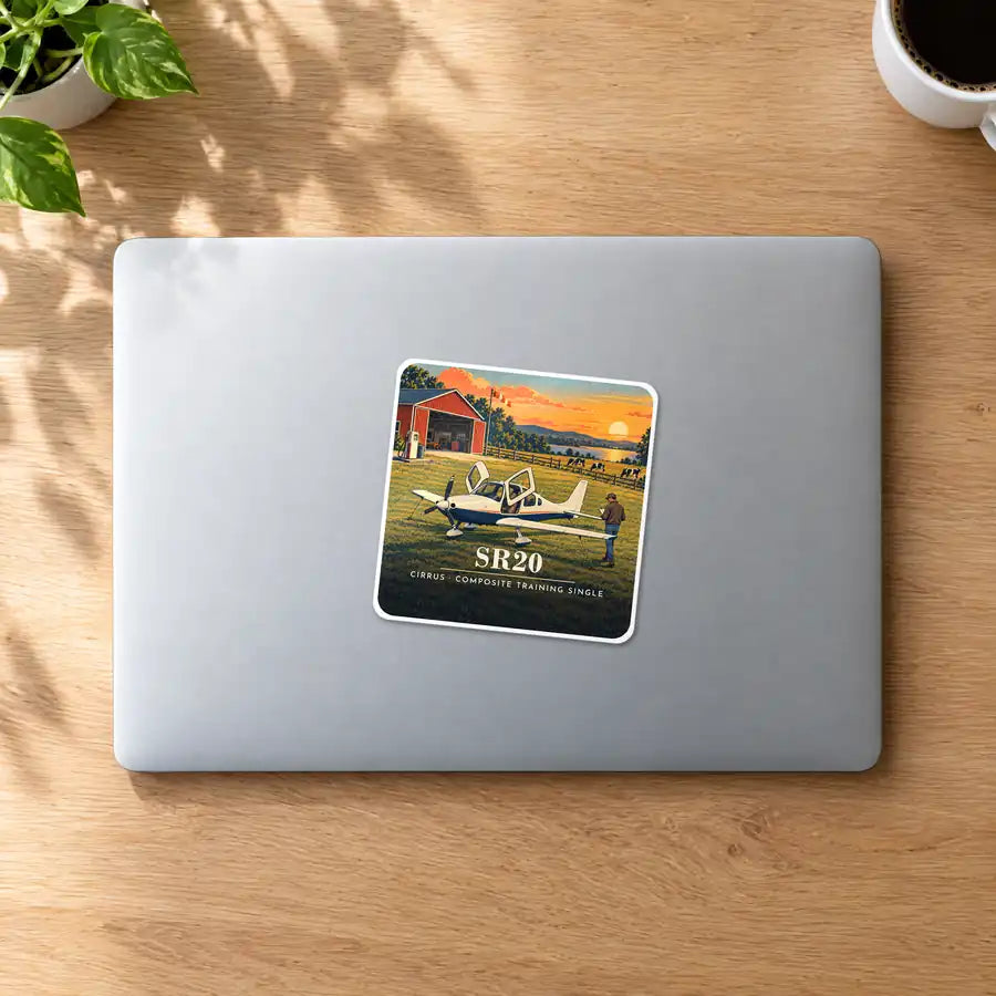 Cirrus SR20 - 3D - Square Sticker - MacBook