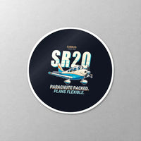 Thumbnail for Cirrus SR20 - Cartoon - Circle Sticker - Close-up