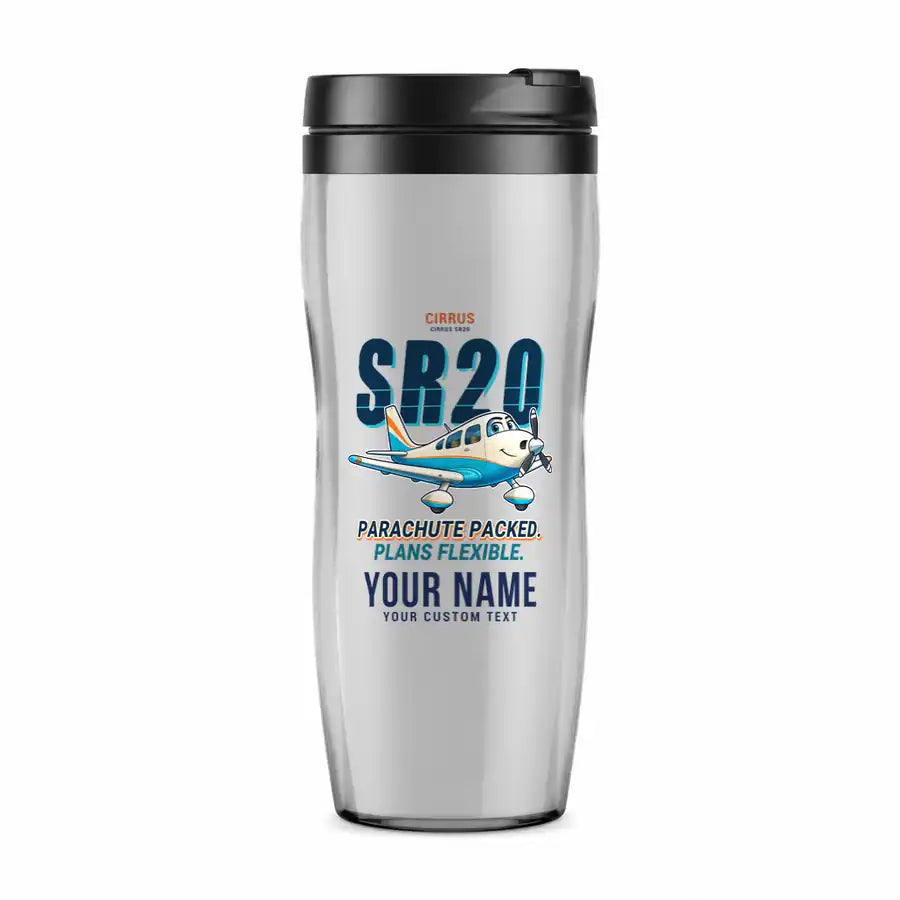Cirrus SR20 - Cartoon + Name - Plastic (No Holder) - Light Gray