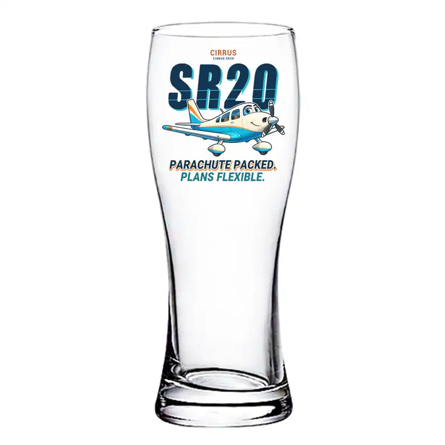 Cirrus SR20 - Cartoon - Pilsner Beer Glass