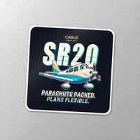 Thumbnail for Cirrus SR20 - Cartoon - Square Sticker - Close-up