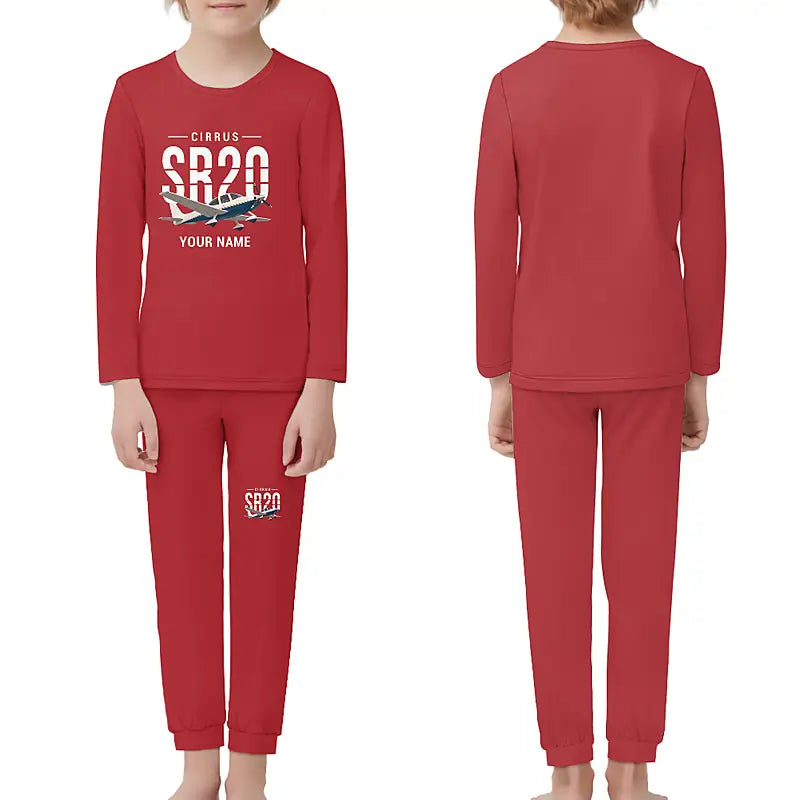 Cirrus SR20 - Children Pajamas - Original Chest + Name - Red