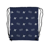 Thumbnail for Cirrus SR20 - Drawstring Bag - 3D Pattern - Navy Blue