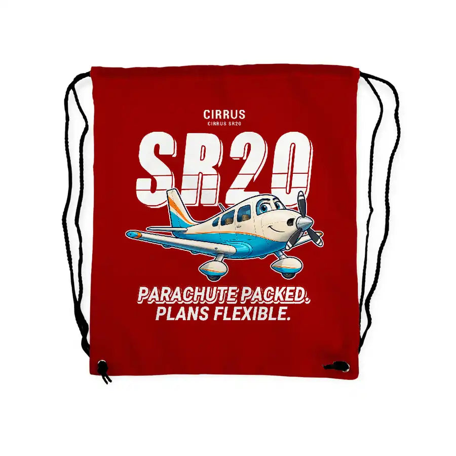 Cirrus SR20 - Drawstring Bag - Cartoon - Red