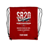 Thumbnail for Cirrus SR20 - Drawstring Bag - Original + Name - Red