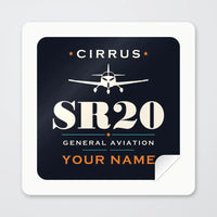 Thumbnail for Cirrus SR20 - Heritage + Name - Square Sticker - Peel