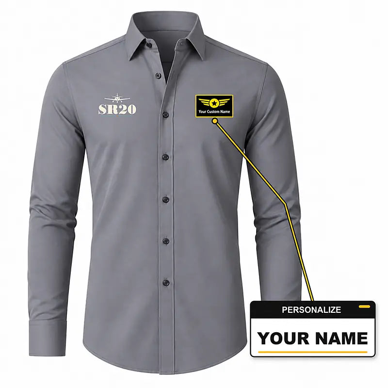 Cirrus SR20 - Long Sleeve Shirt - Heritage - Gray + NAME
