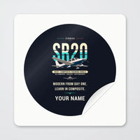 Thumbnail for Cirrus SR20 - Original + Name - Circle Sticker - Peel