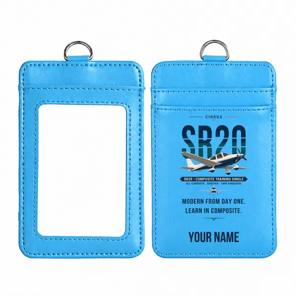 Cirrus SR20 - Original - ID Card Holder - Blue + Name