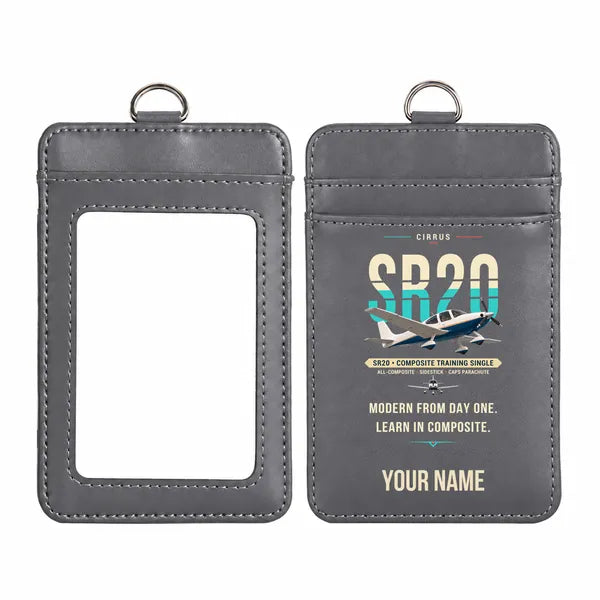 Cirrus SR20 - Original - ID Card Holder - Gray + Name