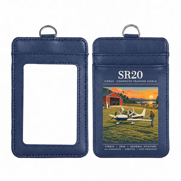 Cirrus SR20 - Poster - ID Card Holder - Navy Blue
