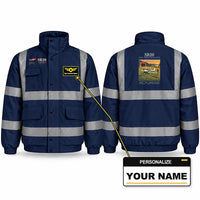 Thumbnail for Cirrus SR20 Reflective Winter Jackets - Poster + Name - Navy Blue