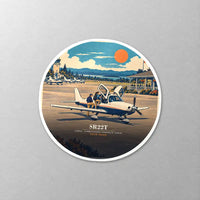 Thumbnail for Cirrus SR22T - 3D + Name - Circle Sticker - Close-up