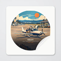 Thumbnail for Cirrus SR22T - 3D + Name - Circle Sticker - Peel