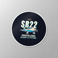 Thumbnail for Cirrus SR22T - Cartoon - Circle Sticker - Close-up
