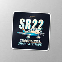 Thumbnail for Cirrus SR22T - Cartoon - Square Sticker - Close-up