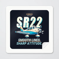 Thumbnail for Cirrus SR22T - Cartoon - Square Sticker - Peel