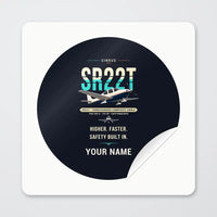 Thumbnail for Cirrus SR22T - Original + Name - Circle Sticker - Peel