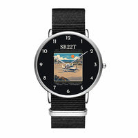 Thumbnail for Cirrus SR22T - Poster - Slim Leather - Silver and Black Nylon Strap