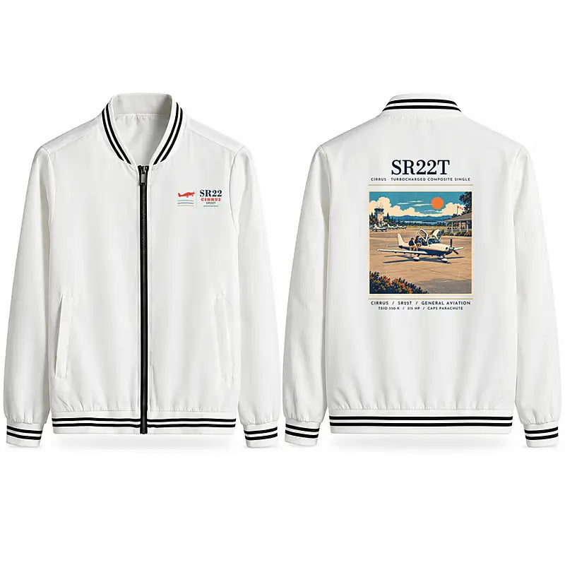 Cirrus SR22T Stylish Jackets - Baseball Collar - Poster - White