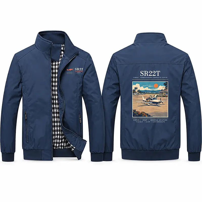 Cirrus SR22T Stylish Jackets - Stand Collar - Poster - Navy Blue