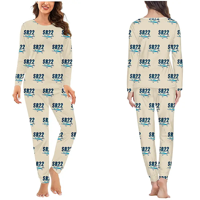Cirrus SR22T - Women Pajamas - Cartoon Pattern - Beige