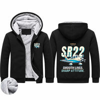 Thumbnail for Cirrus SR22T Zipped Sweatshirts - Cartoon - Black