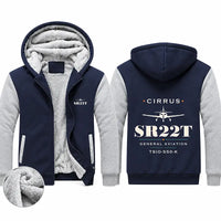 Thumbnail for Cirrus SR22T Zipped Sweatshirts - Heritage - Navy & Gray