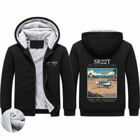 Thumbnail for Cirrus SR22T Zipped Sweatshirts - Poster - Black
