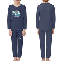 Thumbnail for Cirrus Vision Jet G2+ - Children Pajamas - Cartoon Chest + Name - Navy Blue