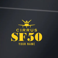 Thumbnail for Cirrus Vision Jet G2+ - Heritage Die-Cut - Yellow + Name - Die-Cut - Close-up